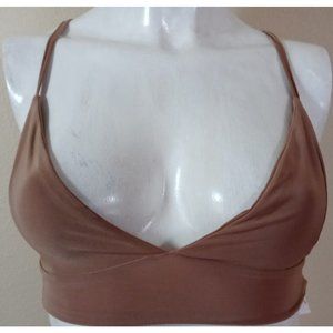 BOOHOO Women's coffe brawn Bralette Top Bra Sz 4.Spandex Elastina polyester NEW.